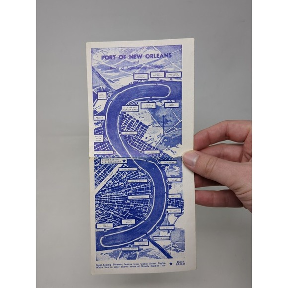 Travel Brochure Visitor Guide New Orleans Steamer President Downtown Map VTG 50s - Picture 7 of 8